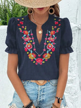 Load image into Gallery viewer, Midnight Bloom Embroidered Top