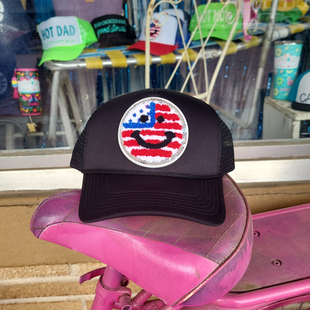 USA Smiley Trucker Hat