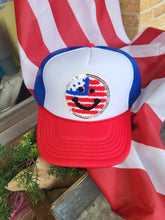 Load image into Gallery viewer, USA Smiley Trucker Hat
