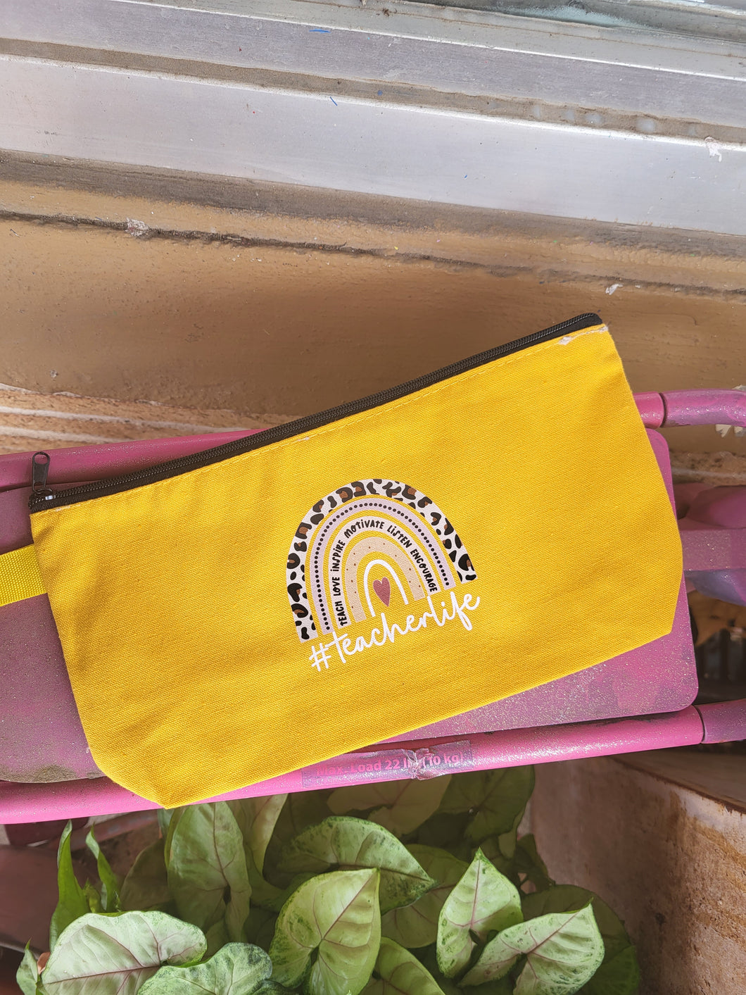 Teacher Life Chenille Bag