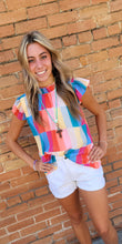 Load image into Gallery viewer, Multicolor Blouse Cap Sleeves
