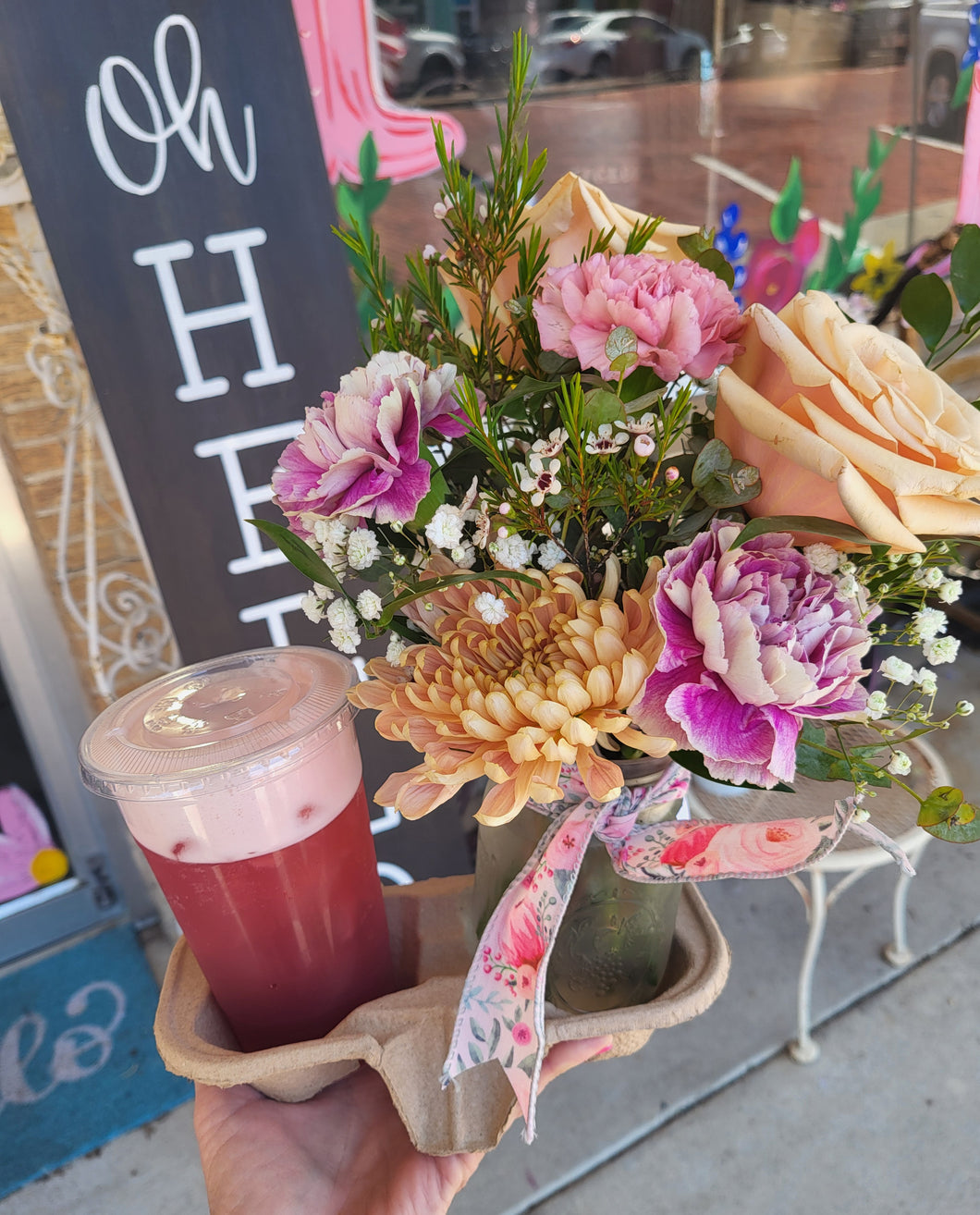 Tea and Fresh Flower Combo