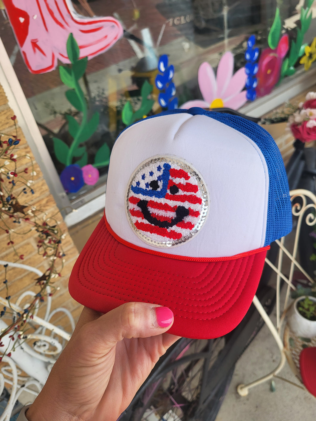 USA Smiley Face Cap