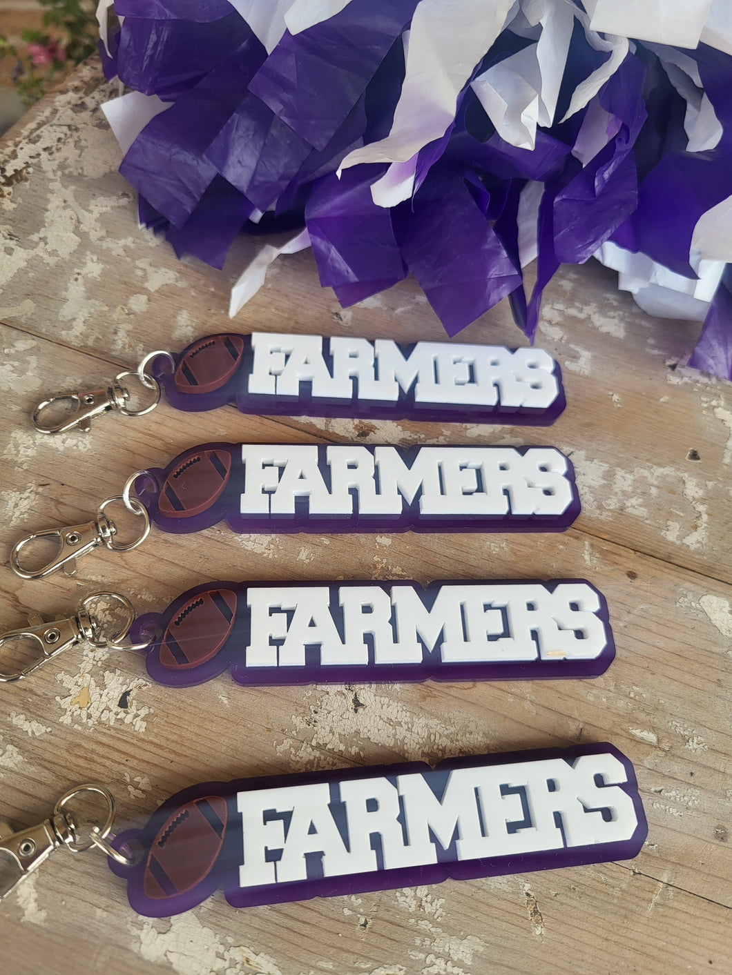 Farmer Football Keychain