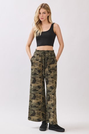 Camo Wide Leg Jogger