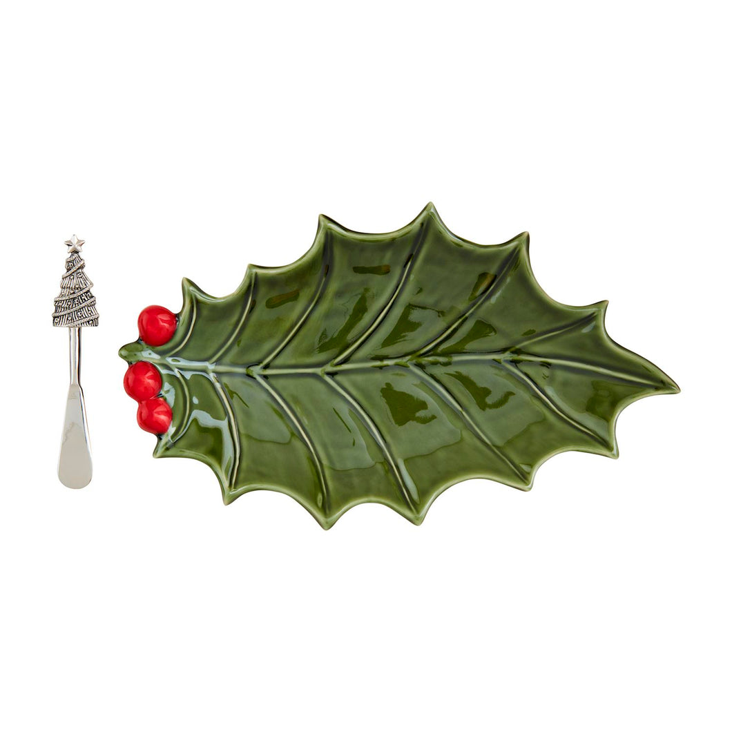 Ceramic Holly Platter Set