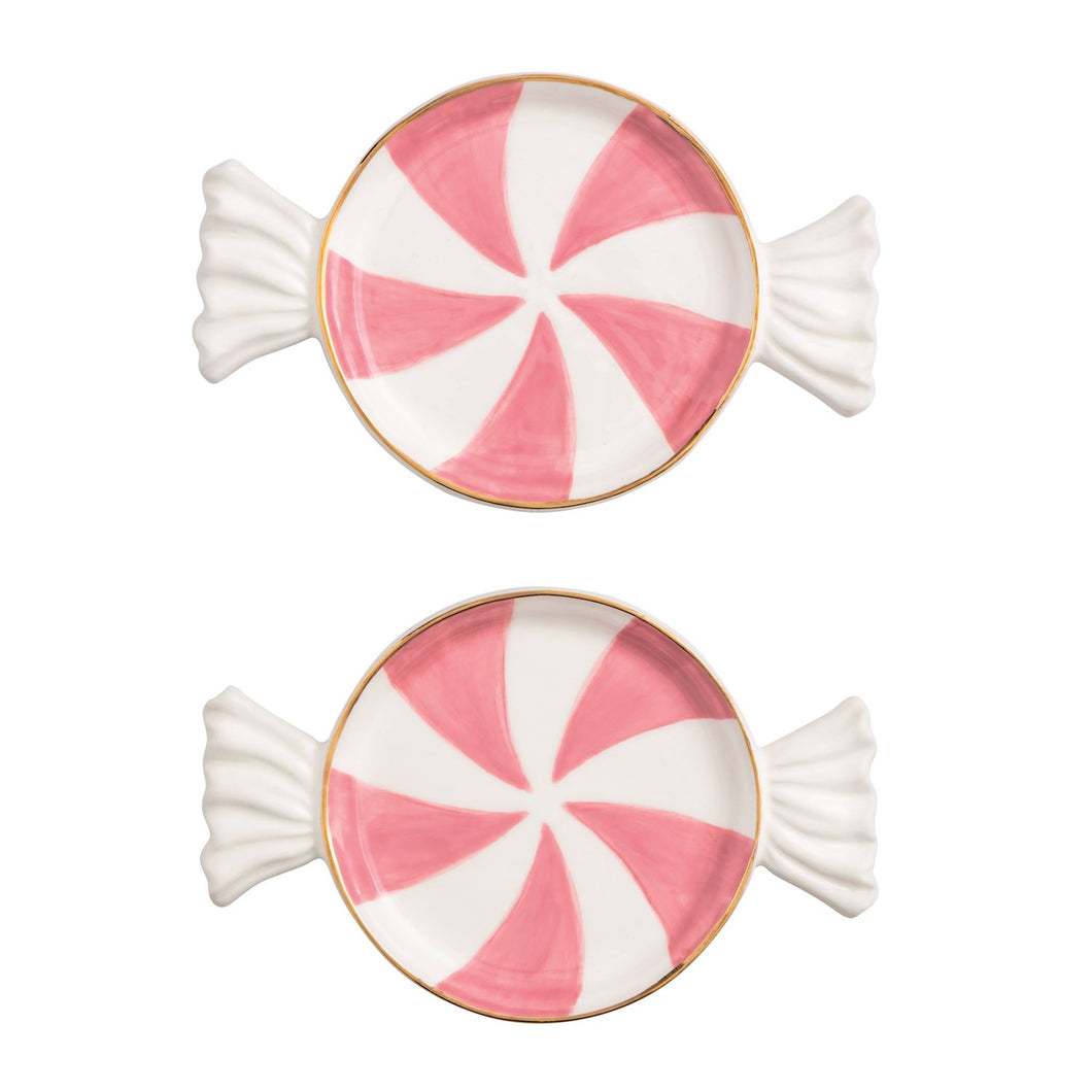 Pink Candy Tidbit Plate