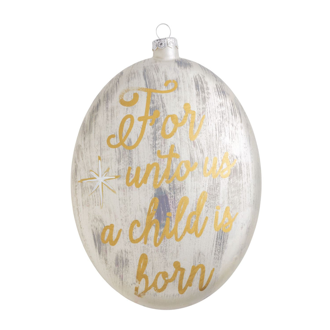 Child Is Born Metallic Painted Ornament