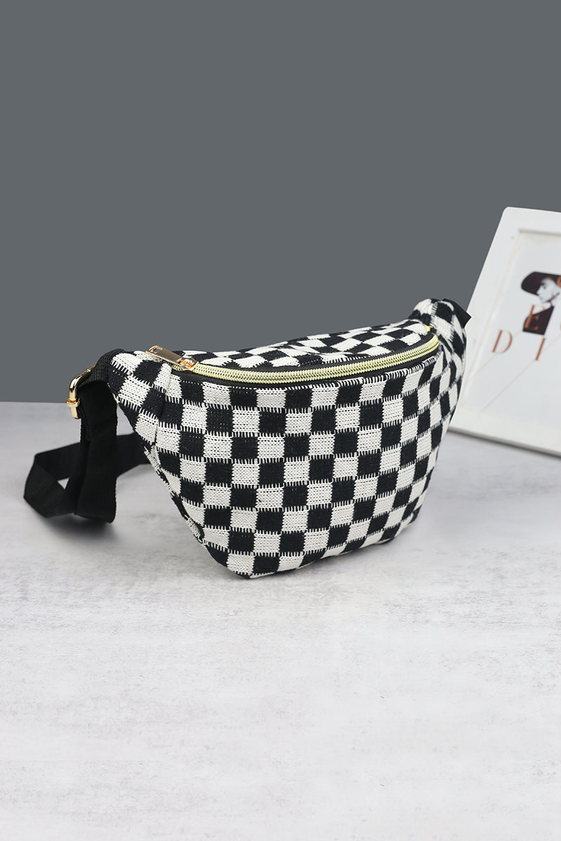 Checkered Waist Crossbody Sling Bag