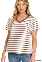 Load image into Gallery viewer, Everyday Striped V-Neck
