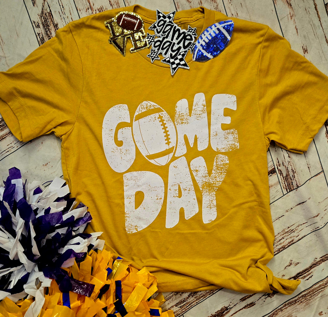 Game Day Football Tee in Gold