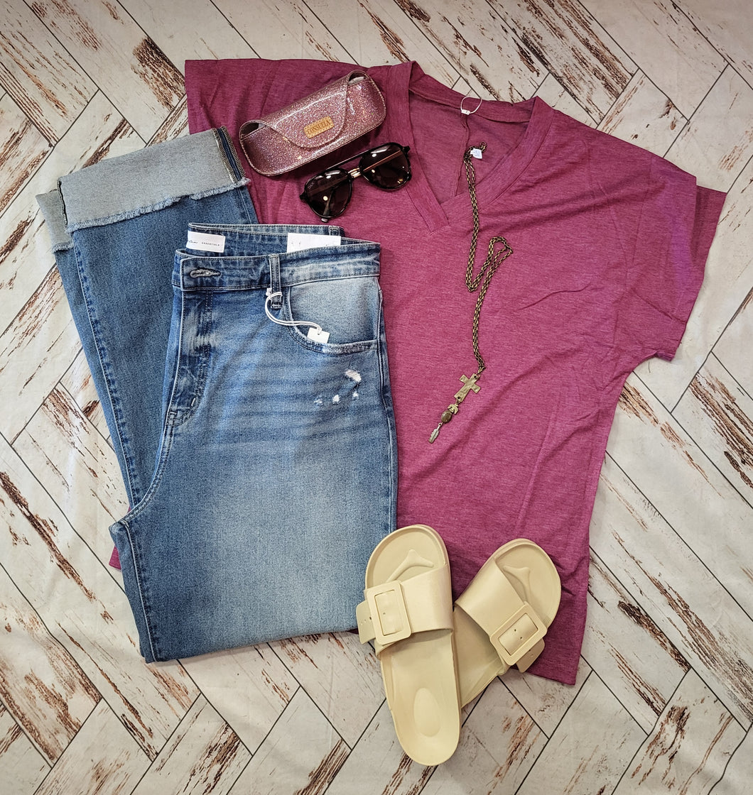 V-neck Oversized Top