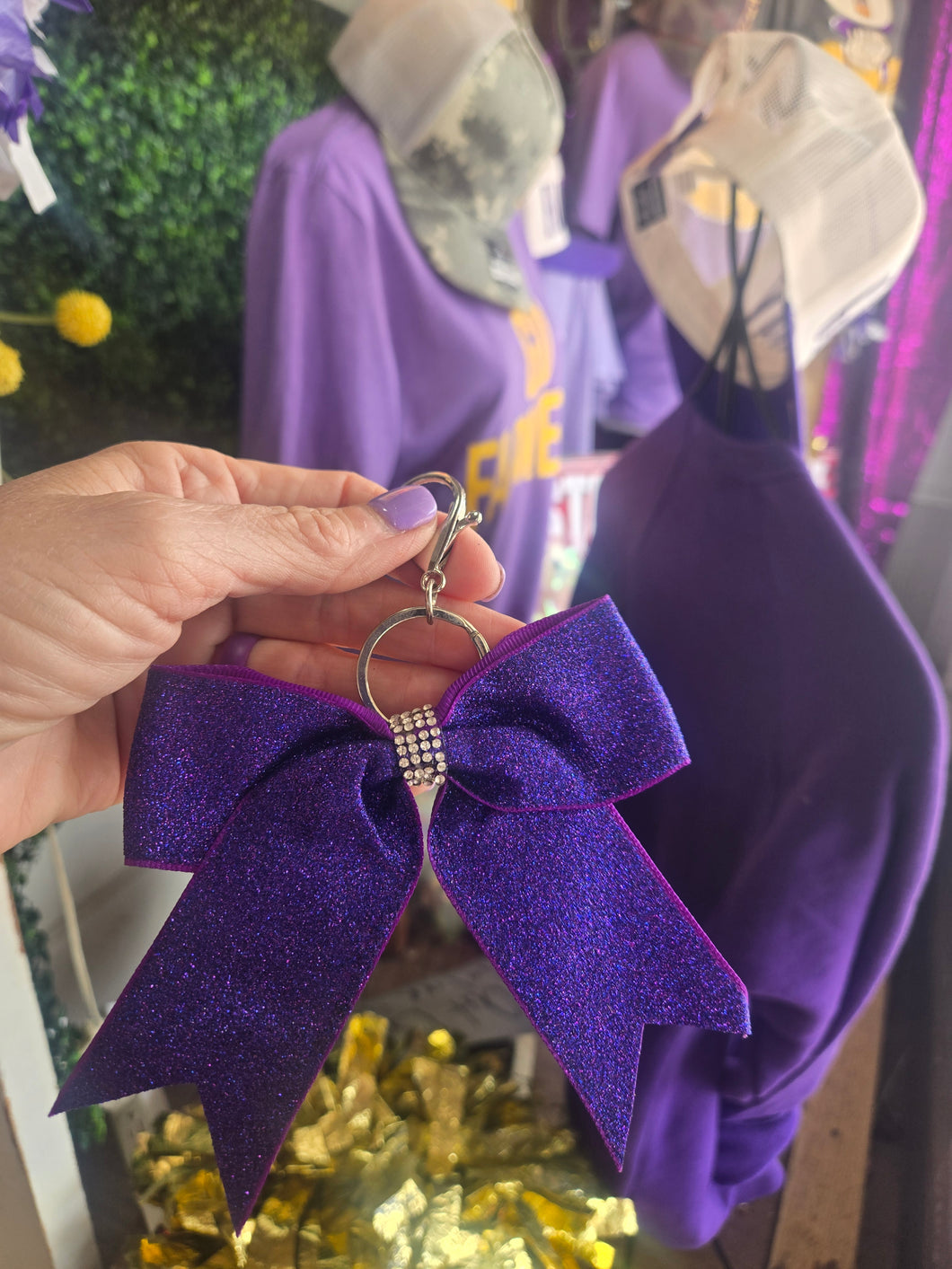 Glitter Game Day Keychain