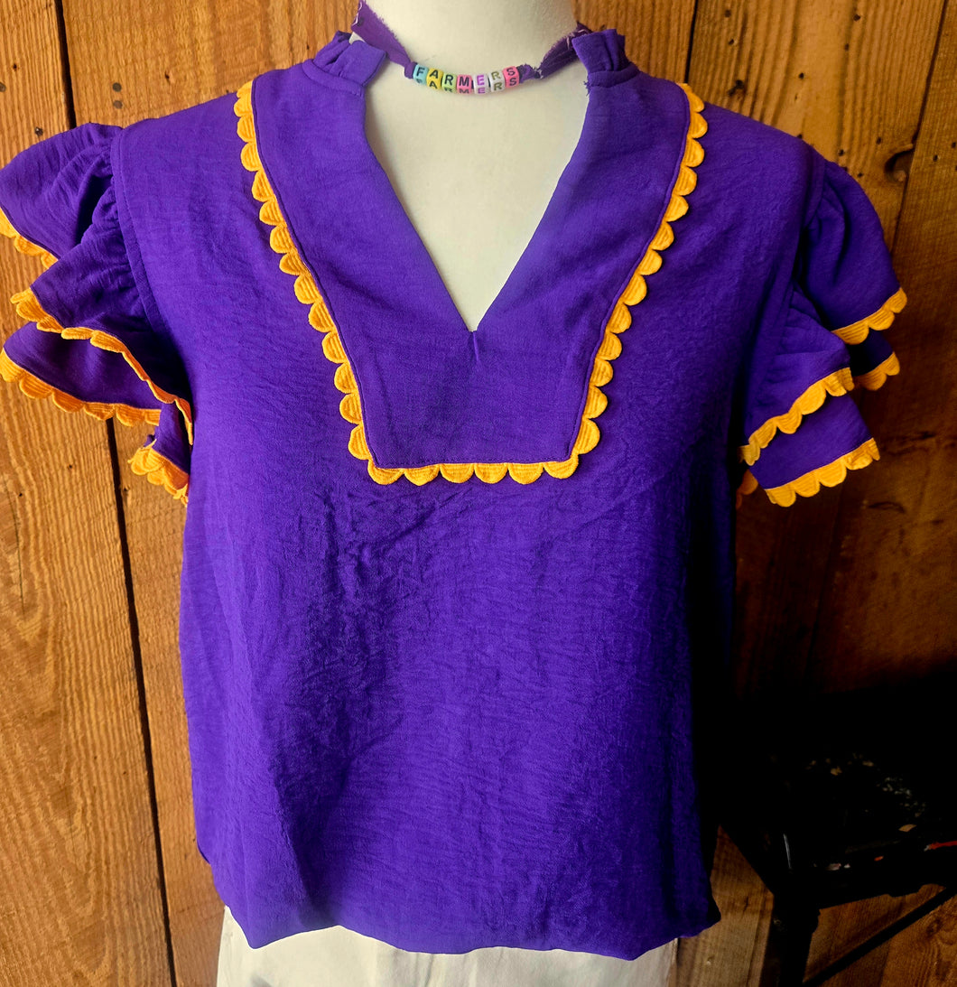 Game Day Ruffle Top