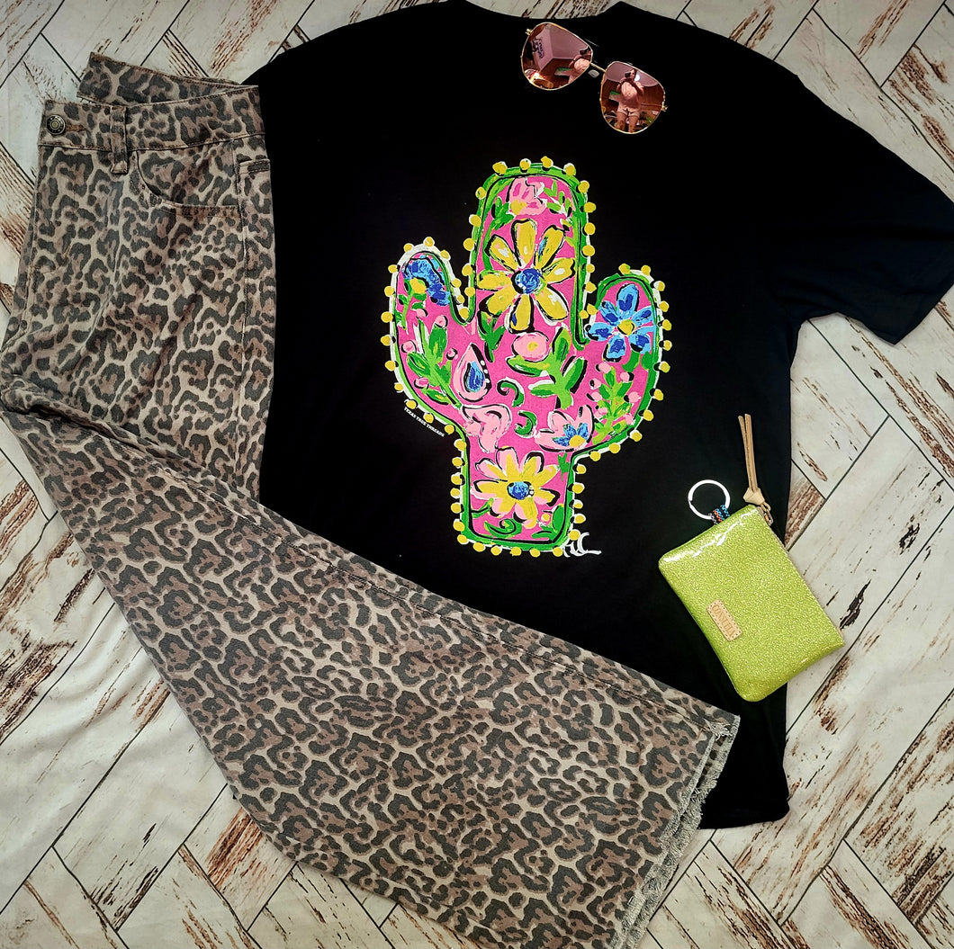 Leopard Wide Leg Jeans