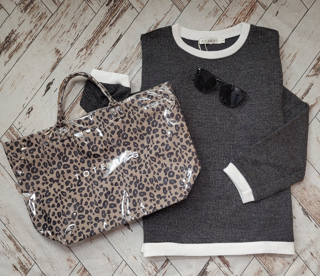 Colorblock Crewneck Knit Top