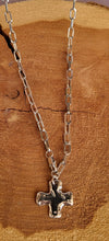 Load image into Gallery viewer, Hammered Cross Necklace
