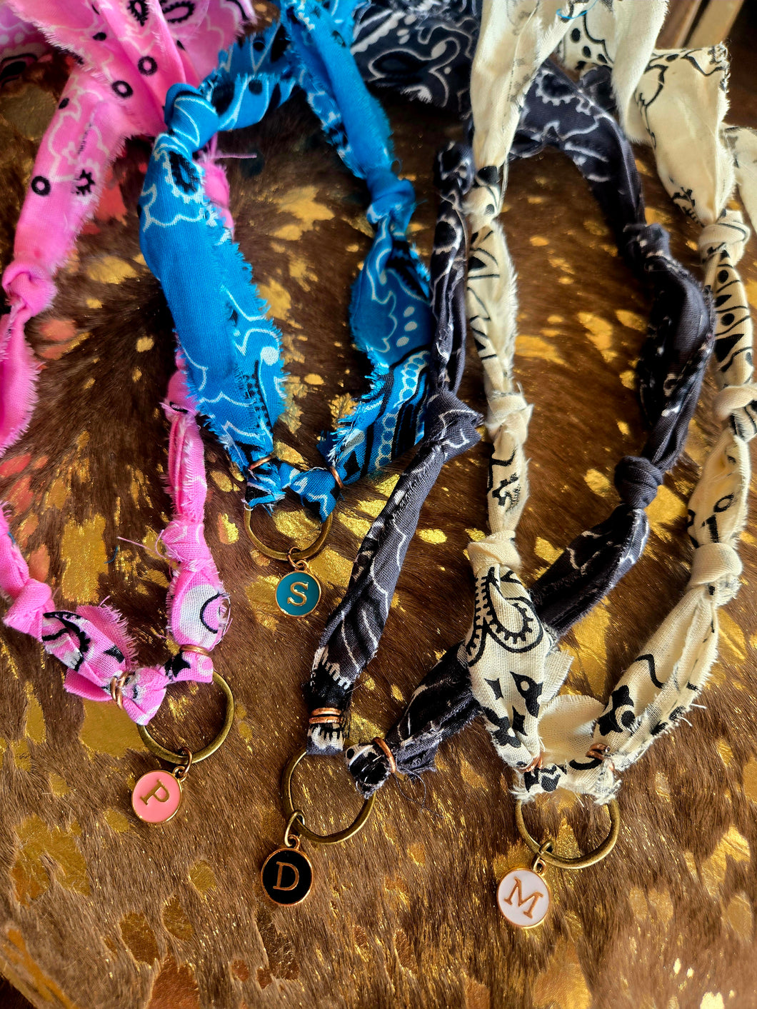 Bandana Initial Necklaces