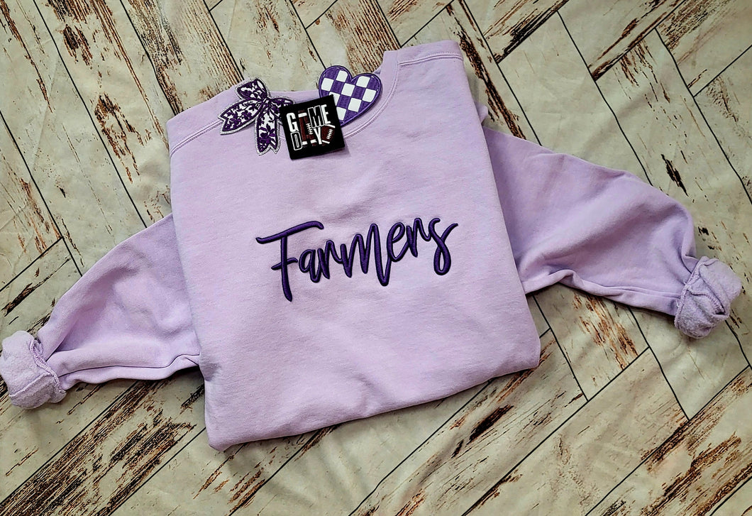 Farmers Lavender Embroidered Sweatshirt